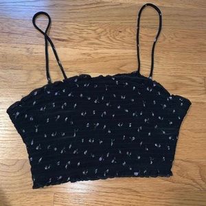 Floral crop top with thin straps